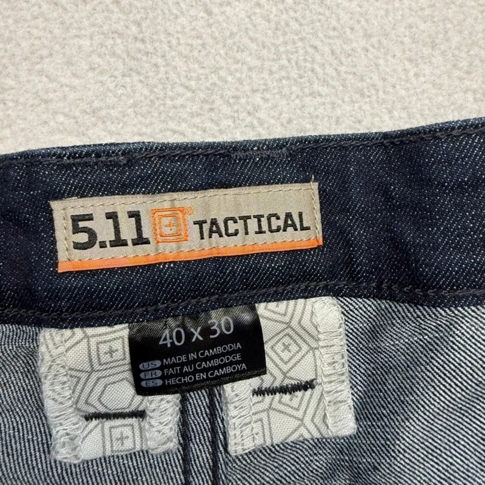 5.11 Tactical Jeans Mens 40x30 Blue Defender-Flex Straight Leg Denim Cotton Dark